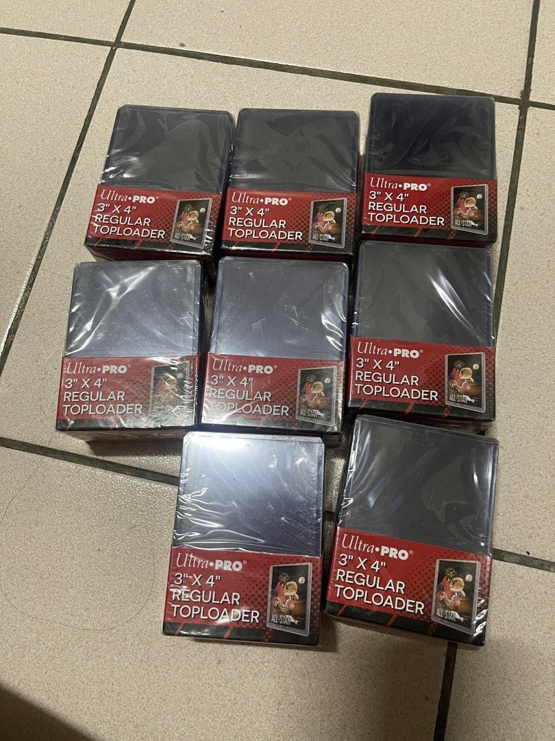 Ultra Pro 3" x 4" Regular Card Toploaders (Category: Raw Singles) located in Manila. Submitted by gomdobear (Listing ID 1451891791, Image 1). Description: Ultra Pro Regular TopLoader = 180 each Ultra Pro Thick = 300 If buying everything get ultra pro thick for free, 1400 for everything.