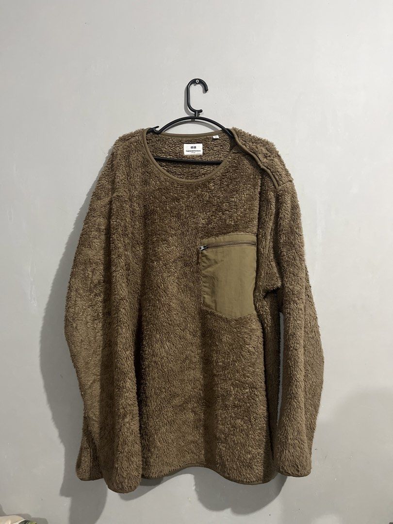 Uniqlo Engineered Garments Fleece Pullover XL Brown (Category: Coats, Jackets and Outerwear) located in Cavite. Submitted by nathanluis (Listing ID 1451850415, Image 1). Description: - Uniqlo Engineered Garments brown fleece pullover - Size: XL - Features a zip chest pocket - Crew neck, long sleeves - Super soft and warm material - Ideal for layering or wearing solo -28x23.