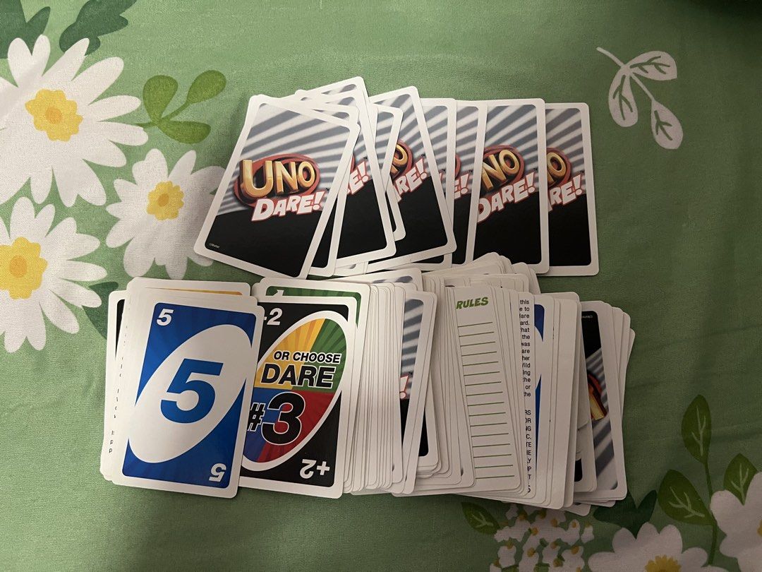 UNO Dare! Card Game (only issue sira box) (Category: Board Games & Puzzles) located in Santa Rosa. Submitted by yourgirl0816 (Listing ID 1451710123, Image 1). Description: - UNO Dare! card game - Includes all cards and original box - Fun and easy to learn for parties and get-togethers - Perfect for game nights with friends and family - Get ready for exciting and wild choices! - Cards complete. Only issue sira box..