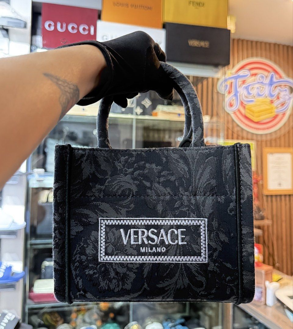 versace small barocco athena tote bag (Category: Luxury Bags & Wallets) located in Pasay City. Submitted by fritz_kickz_2012 (Listing ID 1451729799, Image 2). Description: V€R$@C€ small Barocco Athena Tote Bag ( fits to iphone 17promax ) Colorway: Black Complete Inclusion with Dust Bag / Care Card / Paper Bg Brandnew / Onhand srp 85,000 sell for 55,000 only PM for Inquiries Thankyou ➡️➡️➡️ Fritz Kickz 👟.