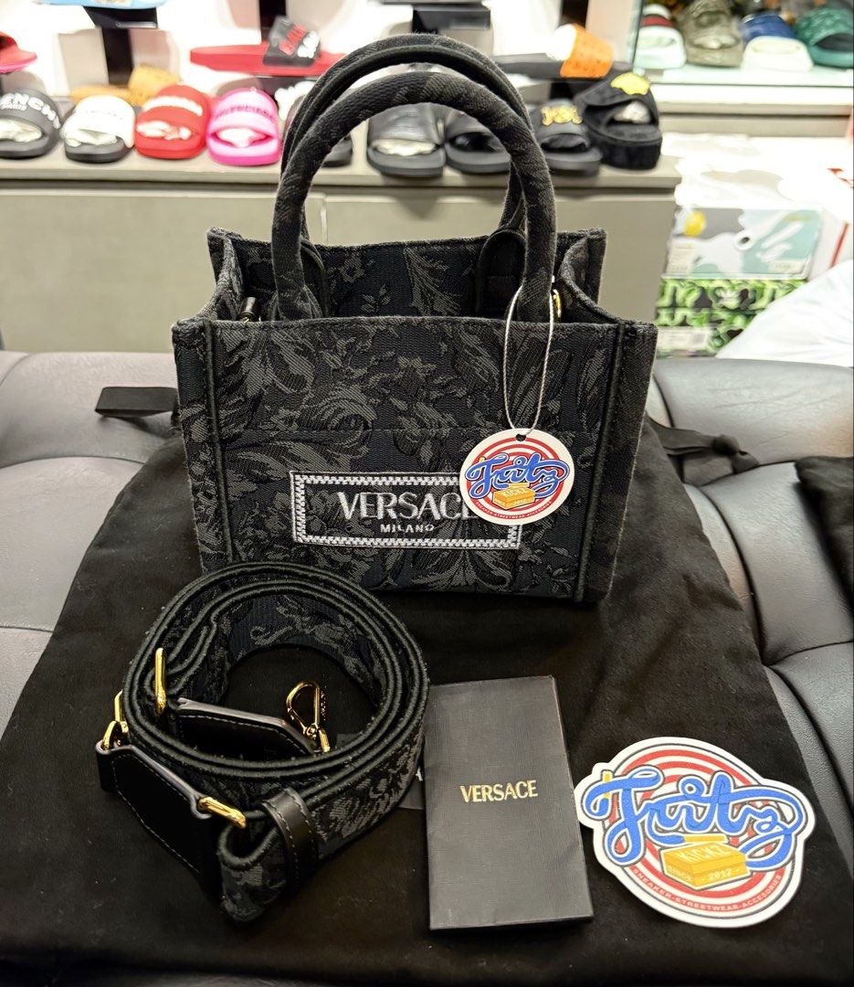 versace small barocco athena tote bag (Category: Luxury Bags & Wallets) located in Pasay City. Submitted by fritz_kickz_2012 (Listing ID 1451729799, Image 1). Description: V€R$@C€ small Barocco Athena Tote Bag ( fits to iphone 17promax ) Colorway: Black Complete Inclusion with Dust Bag / Care Card / Paper Bg Brandnew / Onhand srp 85,000 sell for 55,000 only PM for Inquiries Thankyou ➡️➡️➡️ Fritz Kickz 👟.