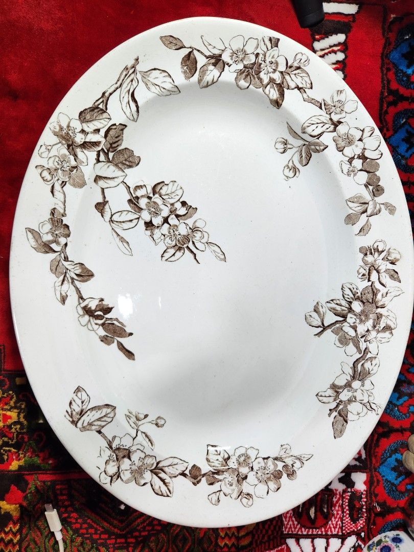 Vintage "Blossom" Pattern Ceramic Oval Serving Platter (15") (Category: Dinnerware & Cutlery) located in Baguio. Submitted by tindahanbagtown2600 (Listing ID 1451795982, Image 1). Description: .