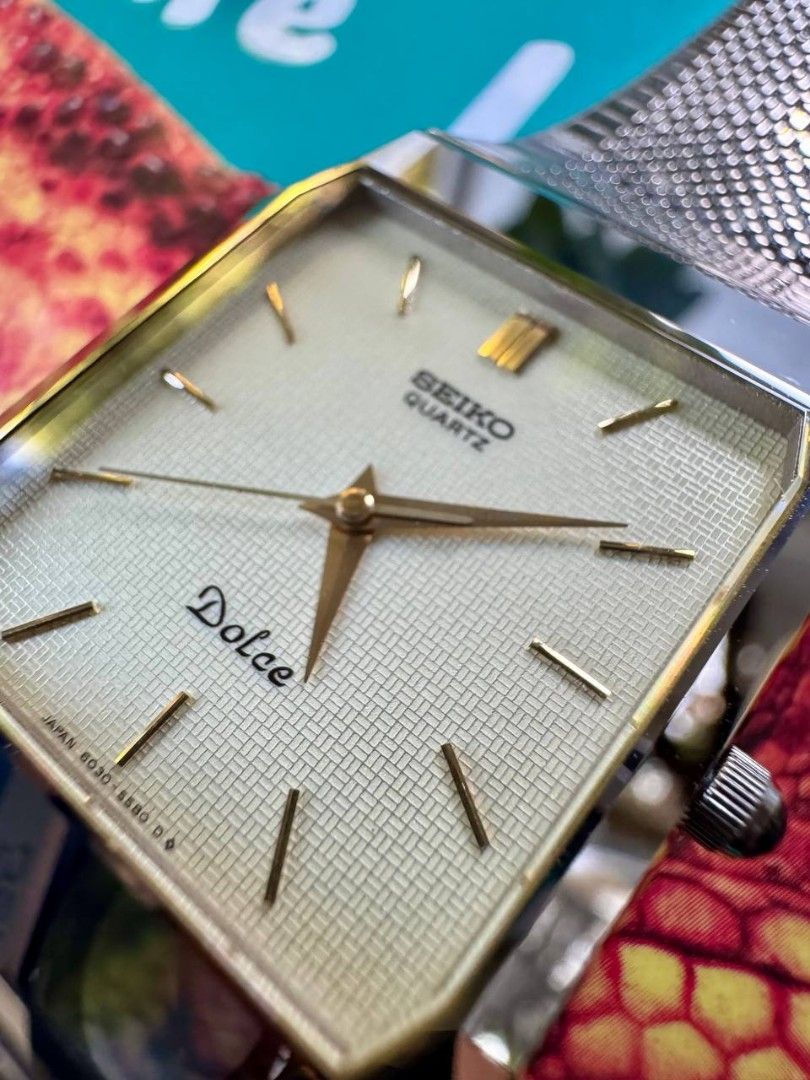 Vintage Seiko Dolce Tank NSAG (Category: Luxury Watches) located in Dasmarinas. Submitted by pacgear (Listing ID 1451859283, Image 2). Description: Seiko Dolce Tank NSAG 6030-5580 BMBY April 1982 This is a rare early release of Seiko Dolce Tank 6030-5580 in stunning excellent condition. Dolce is a high-end vintage quartz, a successor to Grand Quartz line and features the super-hard NSAG alloy case for ultimate scratch resistance, slim tank/octago