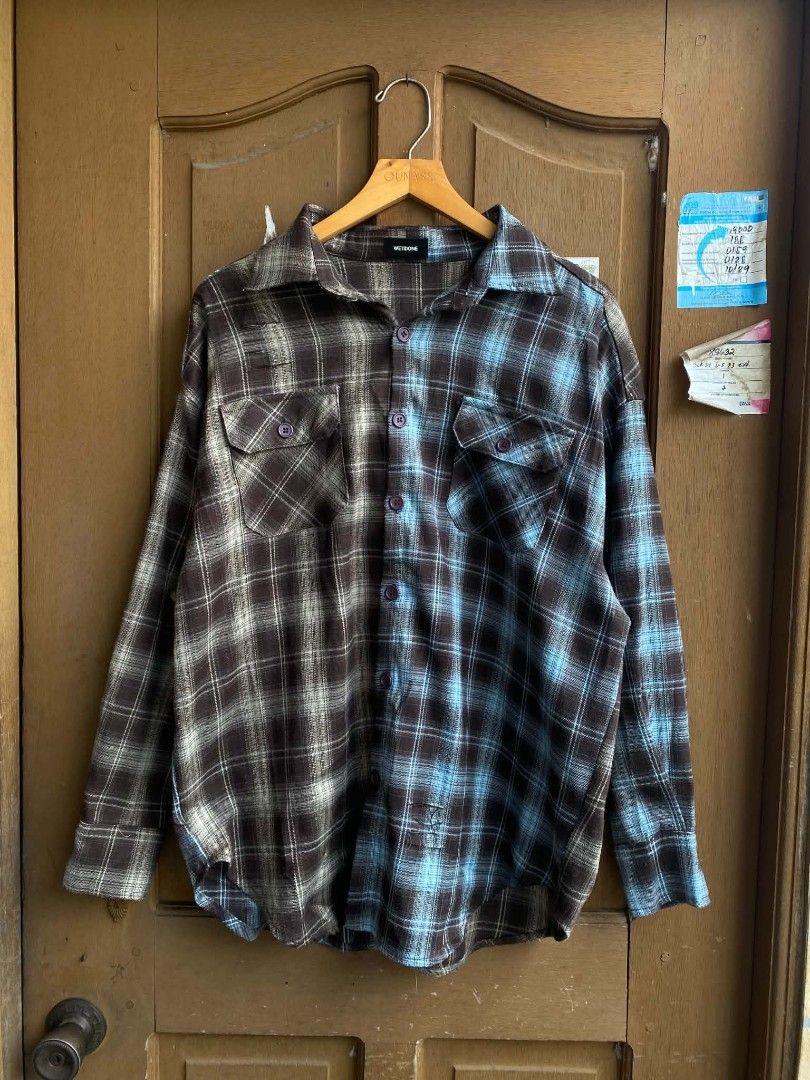 We11done logo split-color plaid flannel shirt OS (Category: Luxury Apparel) located in Cabuyao City. Submitted by PHdowner30 (Listing ID 1451709998, Image 1). Description: FOR SALE ONLY We11done logo split-color plaid flannel shirt OS Size: S ( 24x28 ) Excellent condition Distressed Oversized design Complete tags P600 + SF negotiable Pm.