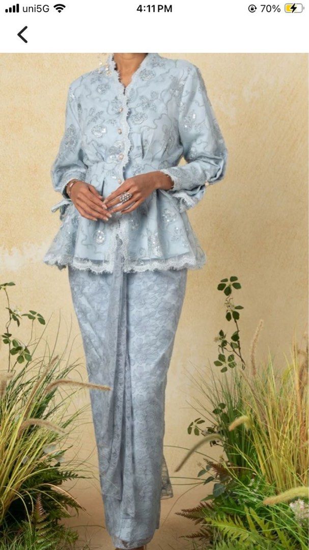 Zalia putri kebaya (dusty blue) size xs FOR RENT (Category: Baju Kurung & sets) located in Rawang. Submitted by nyrhun (Listing ID 1451872624, Image 1). Description: - rm30/day - rm65/3 days - safety deposit rm50 (fully refundable after safe return) - can post or pickup from rawang/gombak - cantik sangatt, really love the details of flower shaped sequins and lace - can request for shawl to match with - pm me for more details ^^.