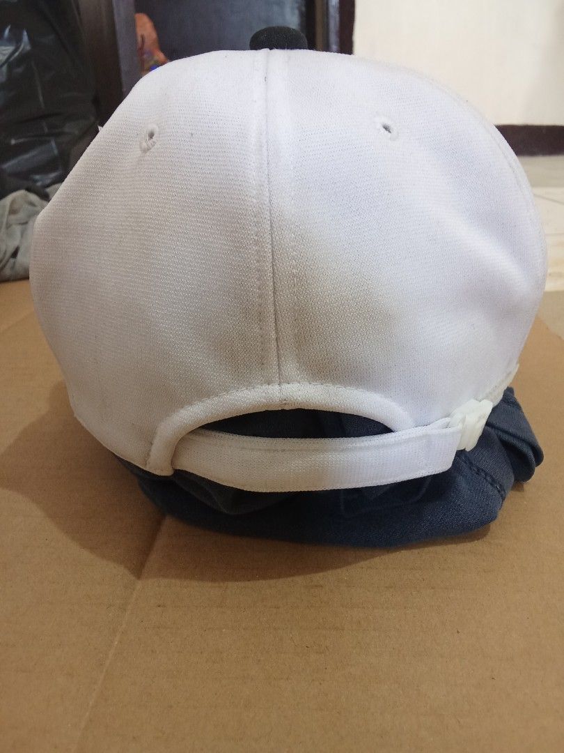 1994 Hanshin Tigers Aki Camp Baseball Cap (Category: Caps & Hats) located in Davao. Submitted by kristian2020 (Listing ID 1451905517, Image 3). Description: - Vintage 1994 Hanshin Tigers cap - Color: White with black brim - Features embroidered tiger logo - 'PRESS' embroidered on the side - Adjustable strap at the back - Ideal for collectors and fans - cap from japan surplus, expect dust dirt at top.