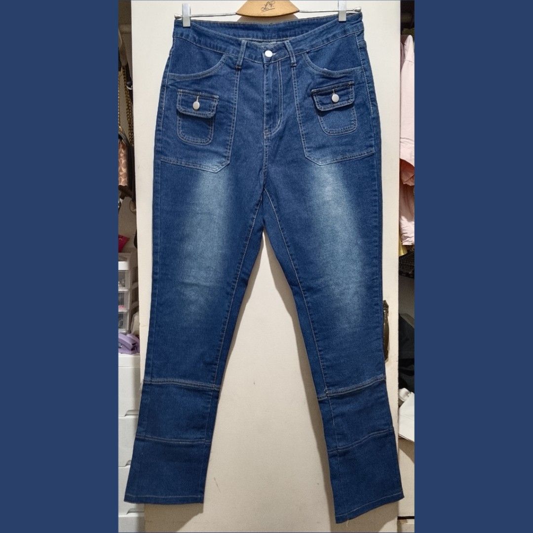 (1XL) Blue Denim Shein Jeans (Category: Jeans) located in Rizal. Submitted by rmrkshmc (Listing ID 1452047914, Image 1). Description: - 1XL - ideally fits 36-38 - blue denim skinny jeans - soft and has slight stretch denim - never used - all pockets are working - mahaba, perfect for tall girls - maganda yung pocket style nya - needs some washing, na stock sa cabinet - mop: gcash - loc: Mayamot, Antipolo.