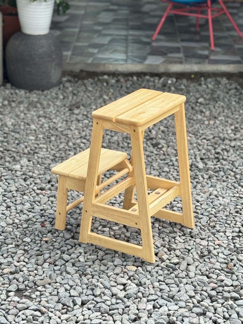 2-step natural wood folding step stool (Category: Chairs) located in Manila. Submitted by mightyfox.28e9a1 (Listing ID 1452035195, Image 3). Description: .