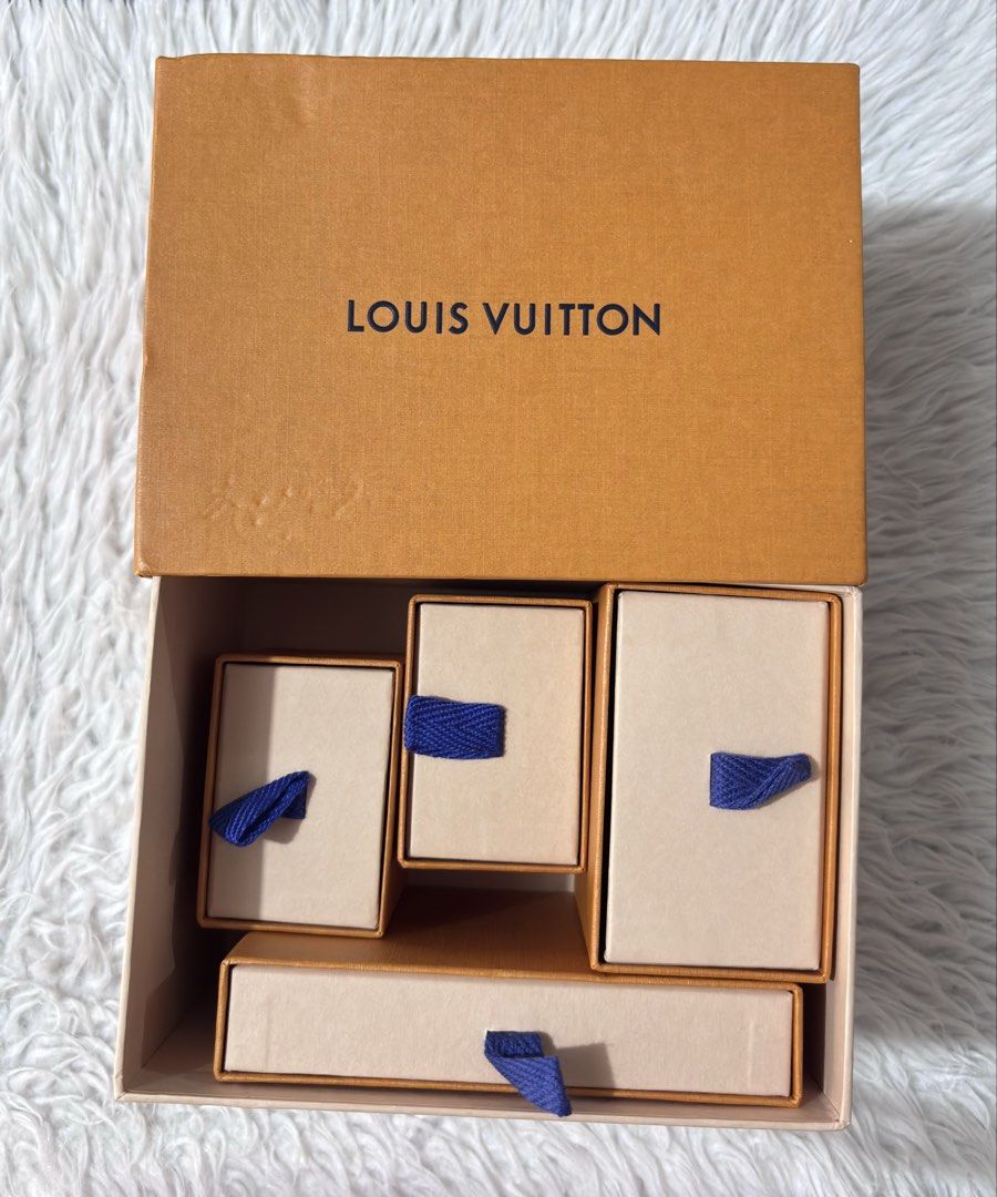 5pcs Louis Vuitton Boxes (Category: Storage Boxes & Baskets) located in Paranaque City. Submitted by dalle_closet (Listing ID 1451917029, Image 2). Description: authentic LV boxes big box size: 17 x 13 x 10.5cm with sign of use lang ung pinakamalaki pero halos like new pa yung maliliit .