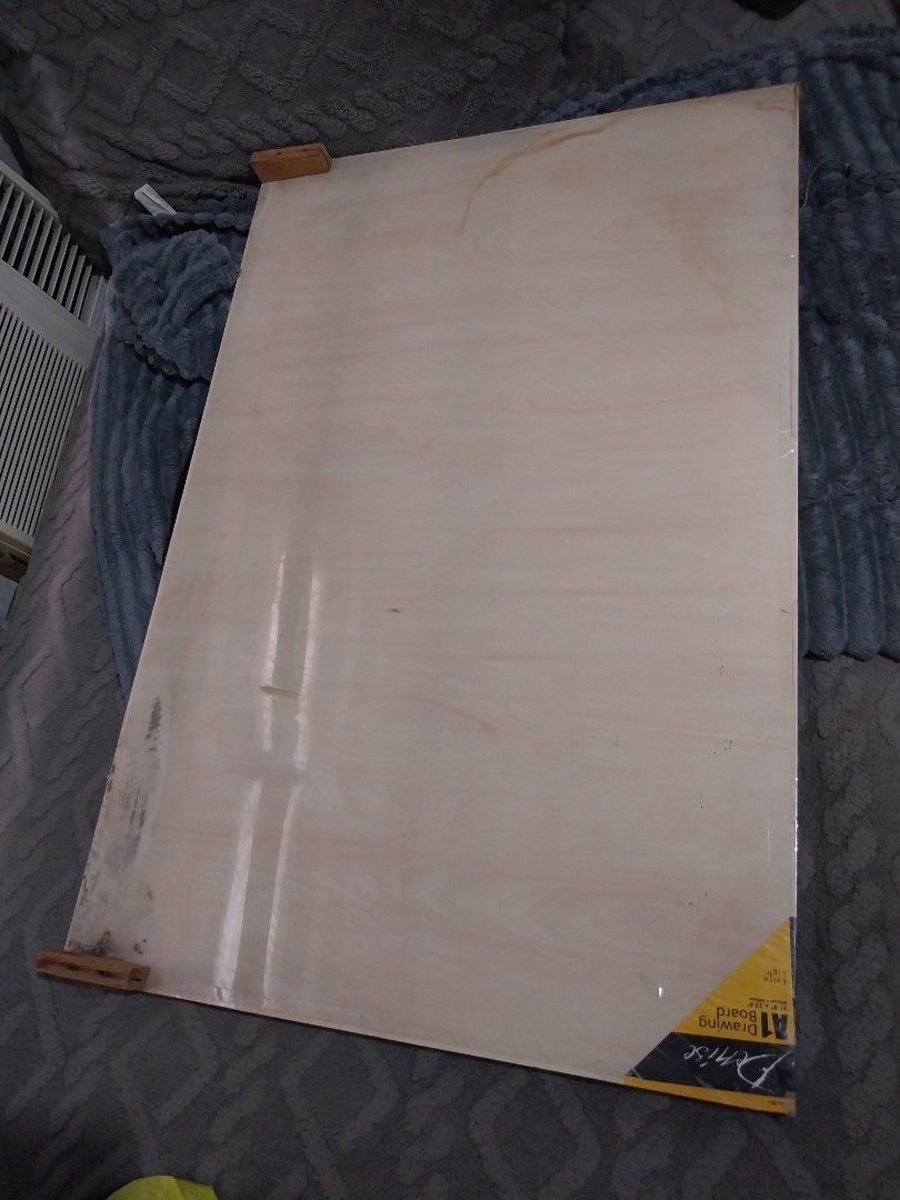 60cm x 90cm Drafting Board with Bolted Straight Ruler (Category: Craft Supplies & Tools) located in Manila. Submitted by juiceboxtrove (Listing ID 1451987740, Image 3). Description: -Used during the boards and 1st-2nd Year of College -Sealed with plastic and taped on edges -Minor plastic rip on the back MOP: gcash bank transfer (unionbank) maya ***shipping is by the buyer.