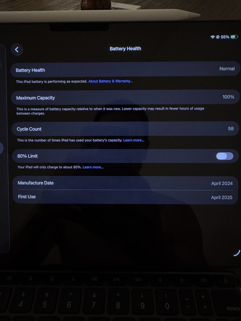 (Category: iPad) located in Singapore. Submitted by wjkngl (Listing ID 1398411475, Image 3). Description: - Includes Magic Keyboard for typing and trackpad use - Apple Pencil pro included for drawing and note-taking - All items are functional - iPad and pencil pro warranty till April 2026, keyboard warranty till August 2026.