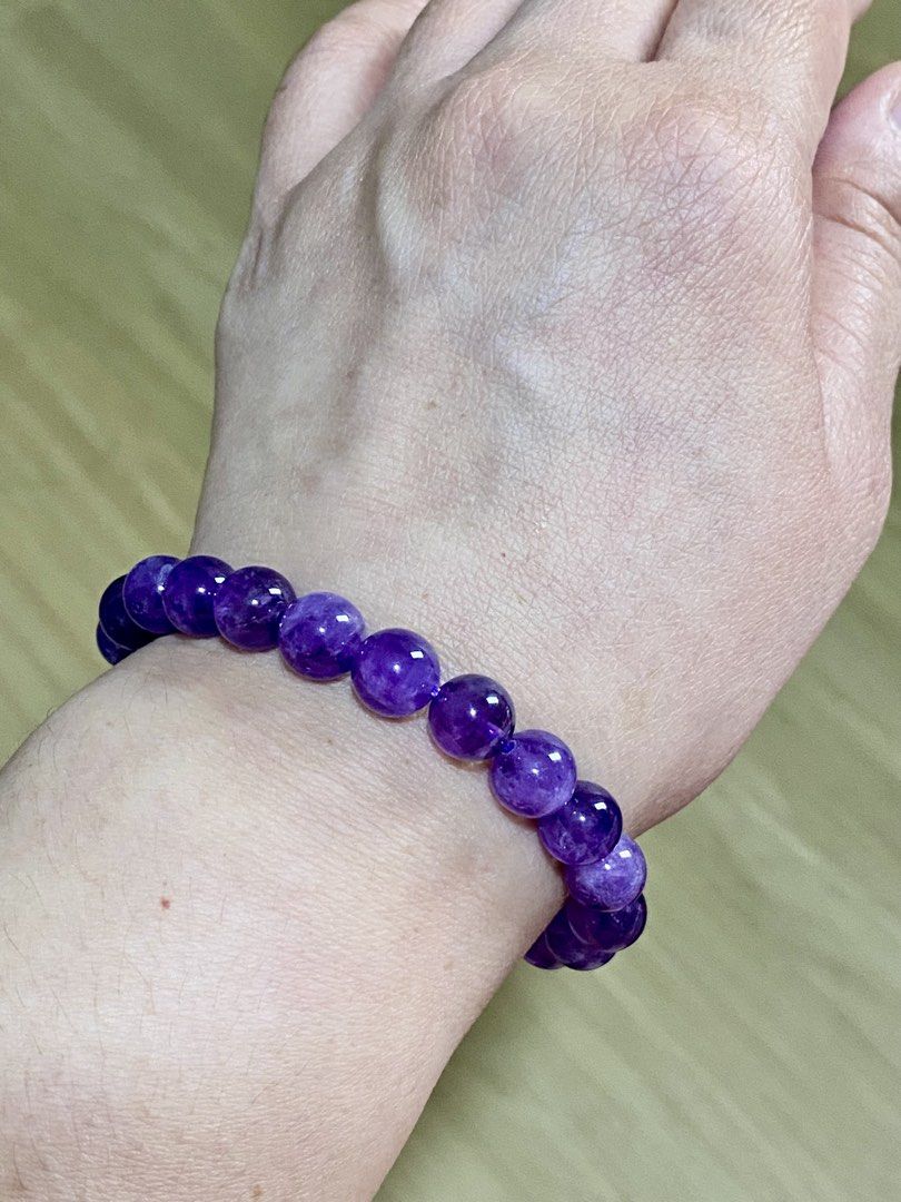 Amethyst Bracelet (Category: Bracelets) located in Pasig City. Submitted by talaversify (Listing ID 1452005301, Image 2). Description: Semi-precious stone: Amethyst Stone size: 8mm Wrist size: 16mm 💠 Natural stone 💠.