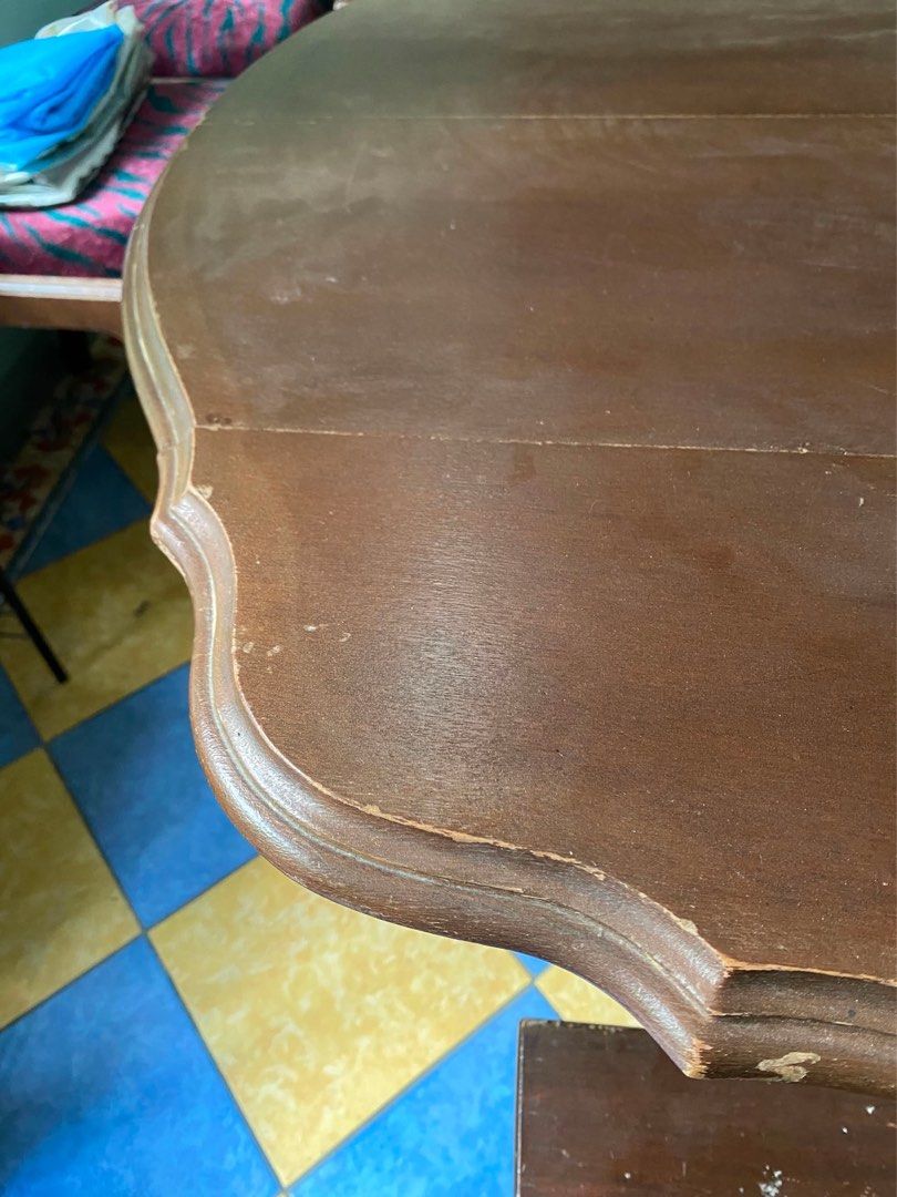 Antique Wooden Dining Table with Claw Feet (Category: Tables & Sets) located in Marikina City. Submitted by scarlet6789 (Listing ID 1452099123, Image 3). Description: - Large antique wooden dining table - Beautiful carved claw feet design - Dimensions: 2.2m (length) x 1.7m (width) x 75cm (height) - Ideal for hosting family gatherings and large meals.