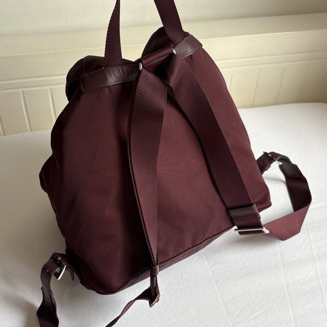 Authentic Prada Nylon Burgundy Backpack (Category: Luxury Bags & Wallets) located in Manila. Submitted by snatchmybag (Listing ID 1451934315, Image 2). Description: .