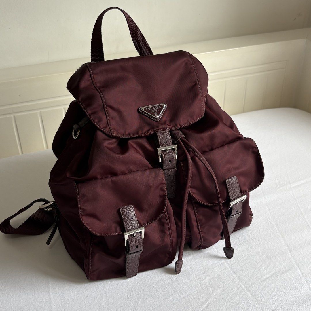 Authentic Prada Nylon Burgundy Backpack (Category: Luxury Bags & Wallets) located in Manila. Submitted by snatchmybag (Listing ID 1451934315, Image 1). Description: .
