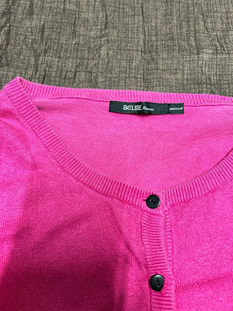 BELIDE Knits Pink Puff Sleeve Button Up Cardigan (Category: Coats, Jackets and Outerwear) located in Caloocan City. Submitted by gelie_ (Listing ID 1451908066, Image 3). Description: - Pink cardigan with stylish puff sleeves - Button-up front for easy wear - Ribbed cuffs and hem for a snug fit - Versatile for layering or standalone style.