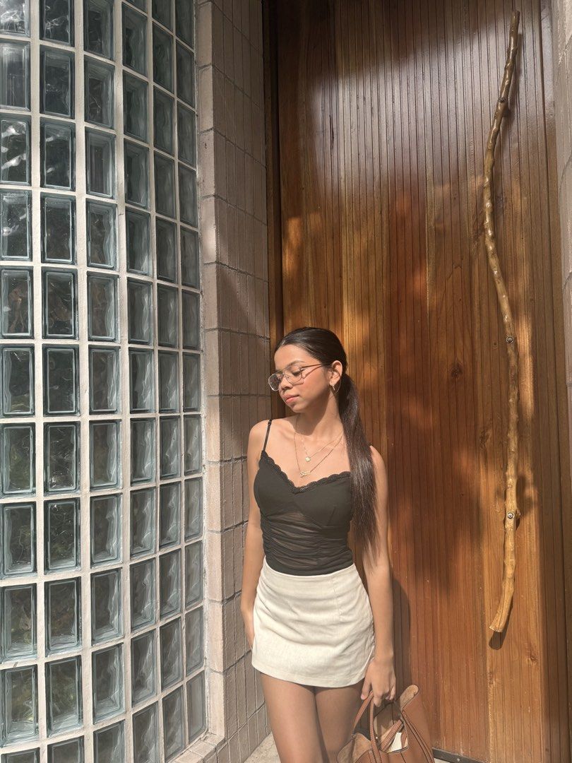 black lace see through dress (Category: Dresses) located in Bulacan. Submitted by sammerscloset (Listing ID 1451916722, Image 2). Description: second photo is paired with a skirt .