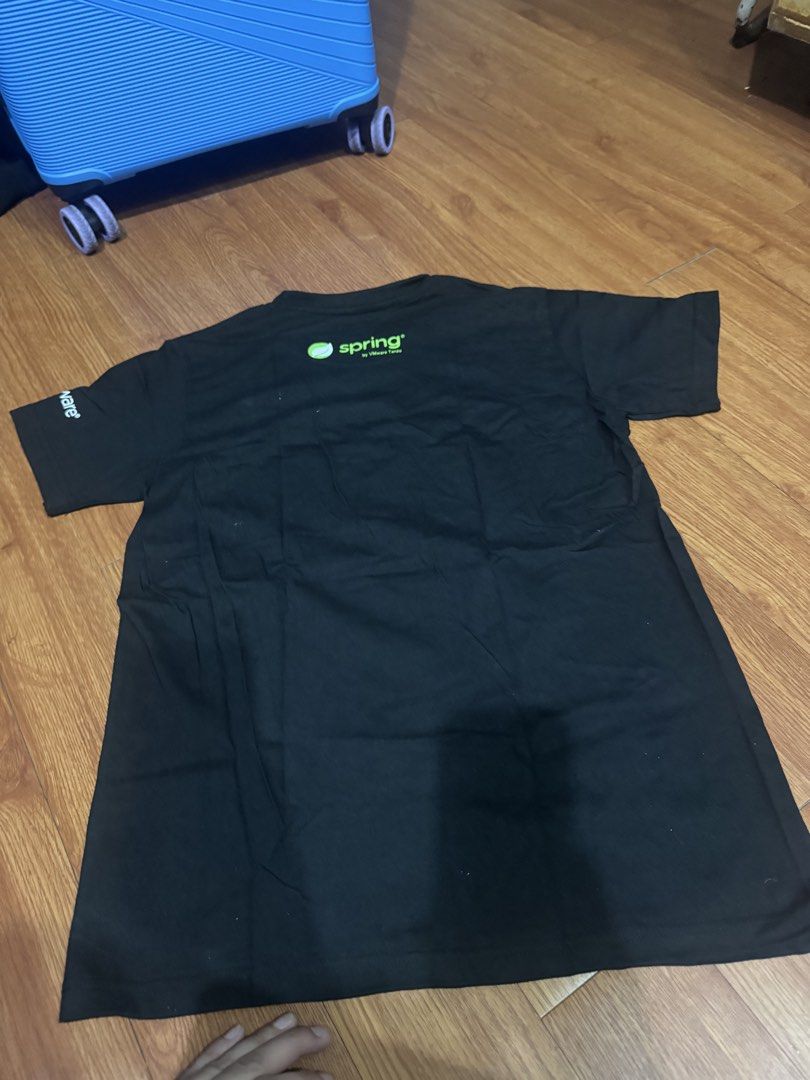 Black T-shirt Celebrating 20 Years of Spring - Java VMware Tanzu (Category: Tshirts & Polo Shirts ) located in Las Pinas. Submitted by katfg (Listing ID 1451960725, Image 2). Description: - Black t-shirt - Short sleeves - Green text on front: 'CELEBRATING 20 Years of Spring' - Small green logo on back - Ideal for casual wear.