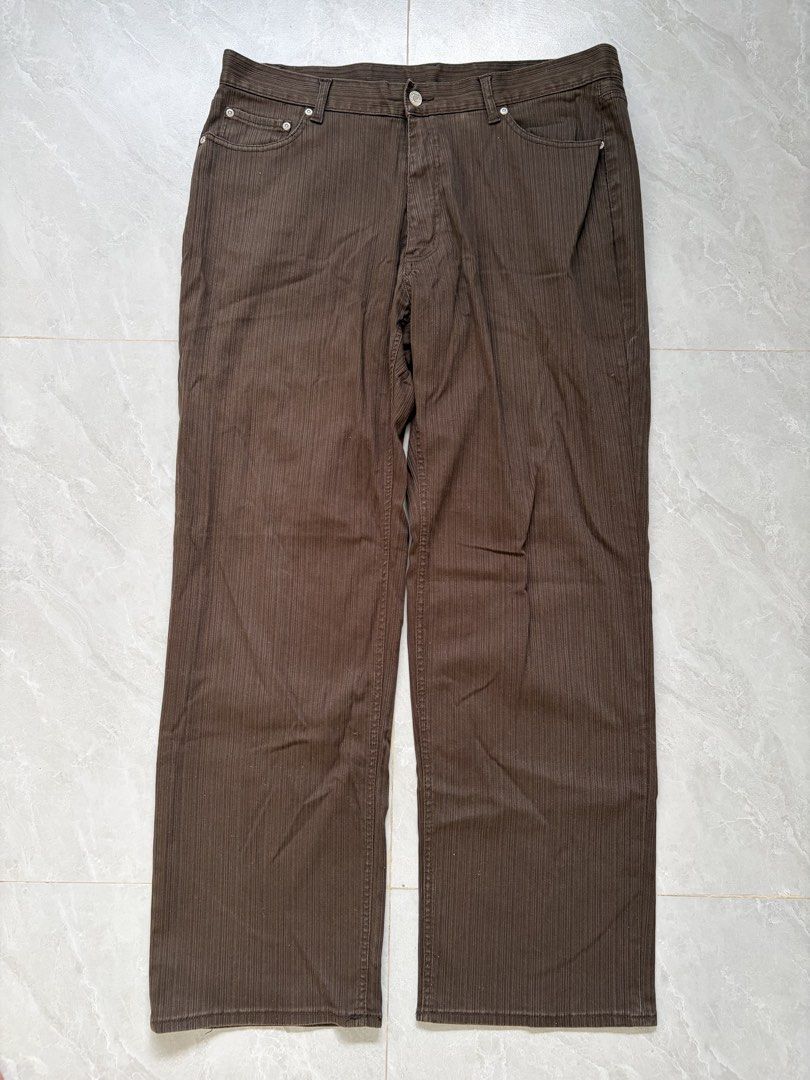 Brown Pinstripe Pants 39 in (Category: Other Bottoms) located in Tanza. Submitted by pompompvrin (Listing ID 1452102618, Image 2). Description: L 43 in Waist: 39 in .