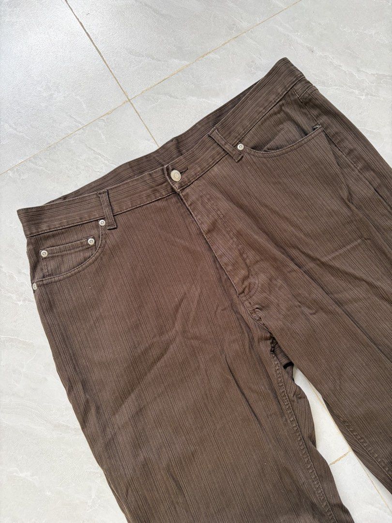 Brown Pinstripe Pants 39 in (Category: Other Bottoms) located in Tanza. Submitted by pompompvrin (Listing ID 1452102618, Image 1). Description: L 43 in Waist: 39 in .