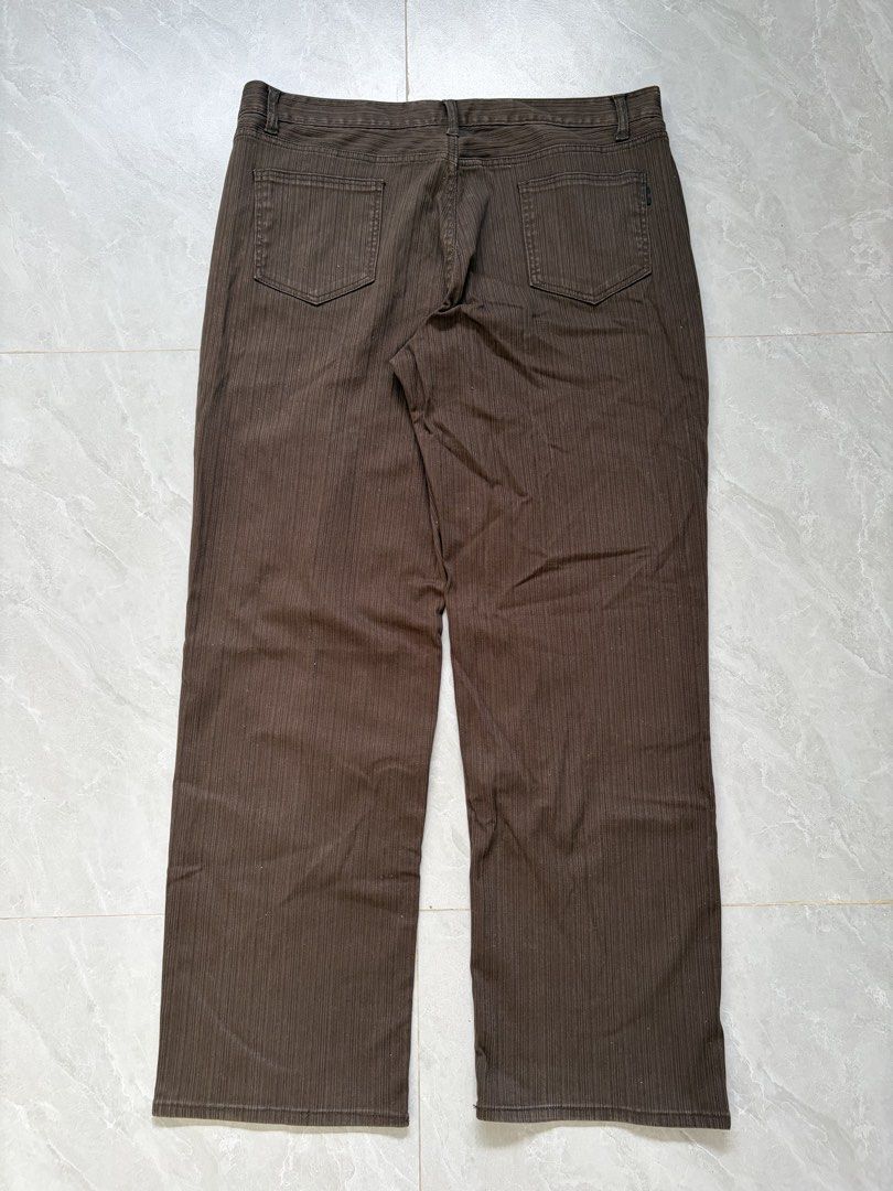 Brown Pinstripe Pants 39 in (Category: Other Bottoms) located in Tanza. Submitted by pompompvrin (Listing ID 1452102618, Image 3). Description: L 43 in Waist: 39 in .