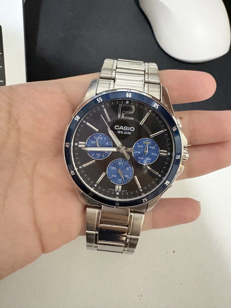 Casio MTP-1374D-2AVDF (Category: Men's Watches) located in Manila. Submitted by jai_declutters (Listing ID 1452068059, Image 1). Description: Casio MTP-1374D-2AVDF Minimal scratches Guaranteed authentic Slightly negotiable Has 2 links extra, papakabit ko soon MOP: gcash, bank transfer MOD: lalamove and j&t only Loc: north caloocan Can do meet up smfv Note: i don’t have the box or receipt since this was just given to me but you can check for authe