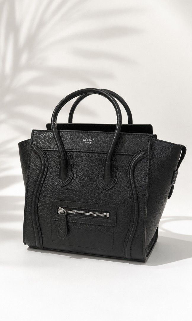 Celine Luggage (Category: Luxury Bags & Wallets) located in Pateros City. Submitted by hoarderhub (Listing ID 1452083119, Image 1). Description: Celine Micro Luggage Leather Handbag – Silver Hardware - Measurements: 30 × 29 × 17 cm. - RFS: Never used. ALL MUST GO – Declutter Sale from my personal collection. - Price is already heavily reduced and firm. No offers or negotiations, please. - All photos are current and taken by me using a DSLR. What 