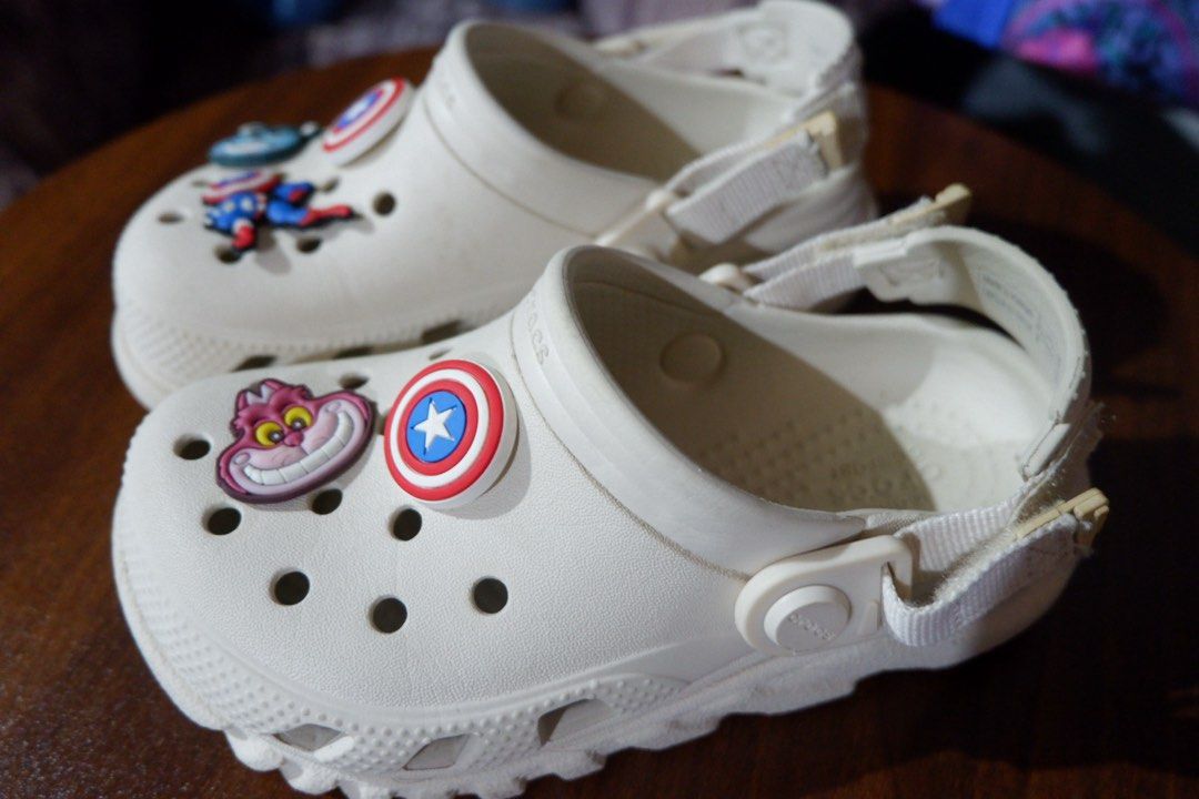 Kids Crocs in Cream (ORIGINAL) (Category: Babies & Kids Fashion) located in Pagadian. Submitted by preowneditems01 (Listing ID 1451931347, Image 3). Description: Size C11 Adjustable Strap Cream color (just needs deep cleaning) Jibbits not included. Actual pic posted Last price Shipping fee not included.