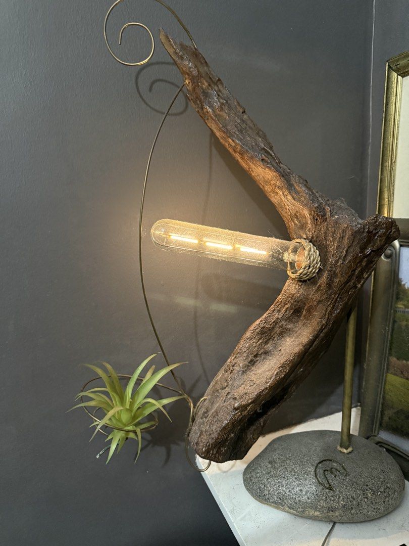 Driftwood Lamp with adjustable light (Category: Lighting) located in Pasig City. Submitted by fashion_alpha (Listing ID 1452093540, Image 2). Description: Light included Fake plant not included .