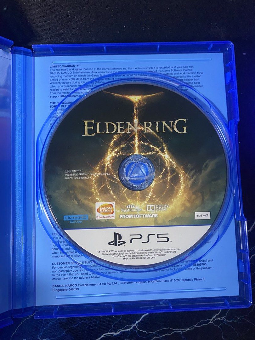 Elden Ring PS5 Game (Category: PlayStation) located in Bacoor. Submitted by rehio (Listing ID 1452069535, Image 3). Description: Like new - played once. Price: P1,500 Condition: ✅No scratches on disc ✅Case and cover art perfect ✅Complete with original case & inserts Reason for selling: Finished the game already. Delivery: Lalamove (buyer books rider, shipping fee shouldered by buyer) PM me for photos or questions..
