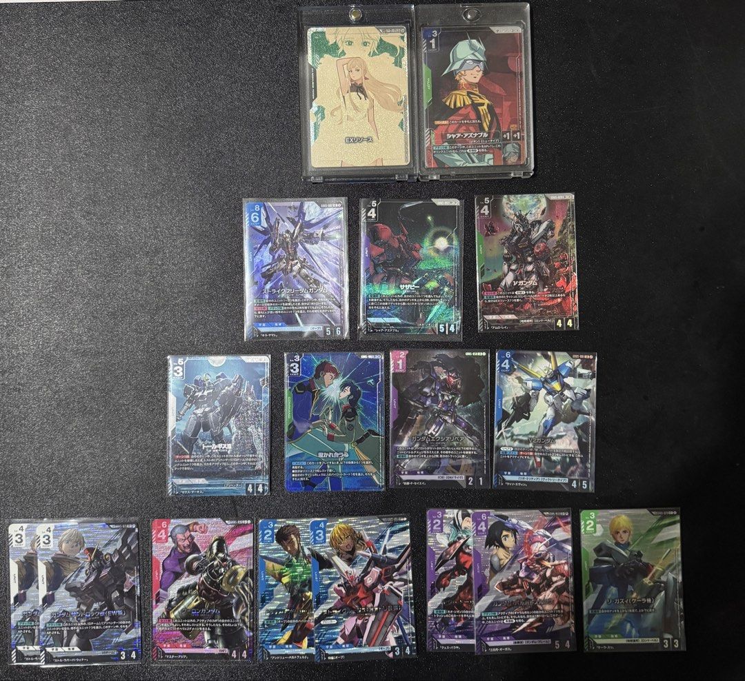 GD05 Gundam TCG (Category: Raw Singles) located in Manila. Submitted by amiax (Listing ID 1452047802, Image 1). Description: Open for trades (looking for Suletta or Miorine SP) Gigi Ex Resource SP - ₱21000 Char Aznable SP - ₱5100 Strike Freedom Gundam LR - ₱2800 Sazabi R+ - ₱870 Nu Gundam R+ - ₱1400 Tallgeese II R+ - ₱520 Mutual Attraction R+ - ₱340 Gundam Exia Repair LR- ₱1040 V2 Gundam LR - ₱200 - Link Rares Gundam Sandrock Custom (EW) - ₱140 H