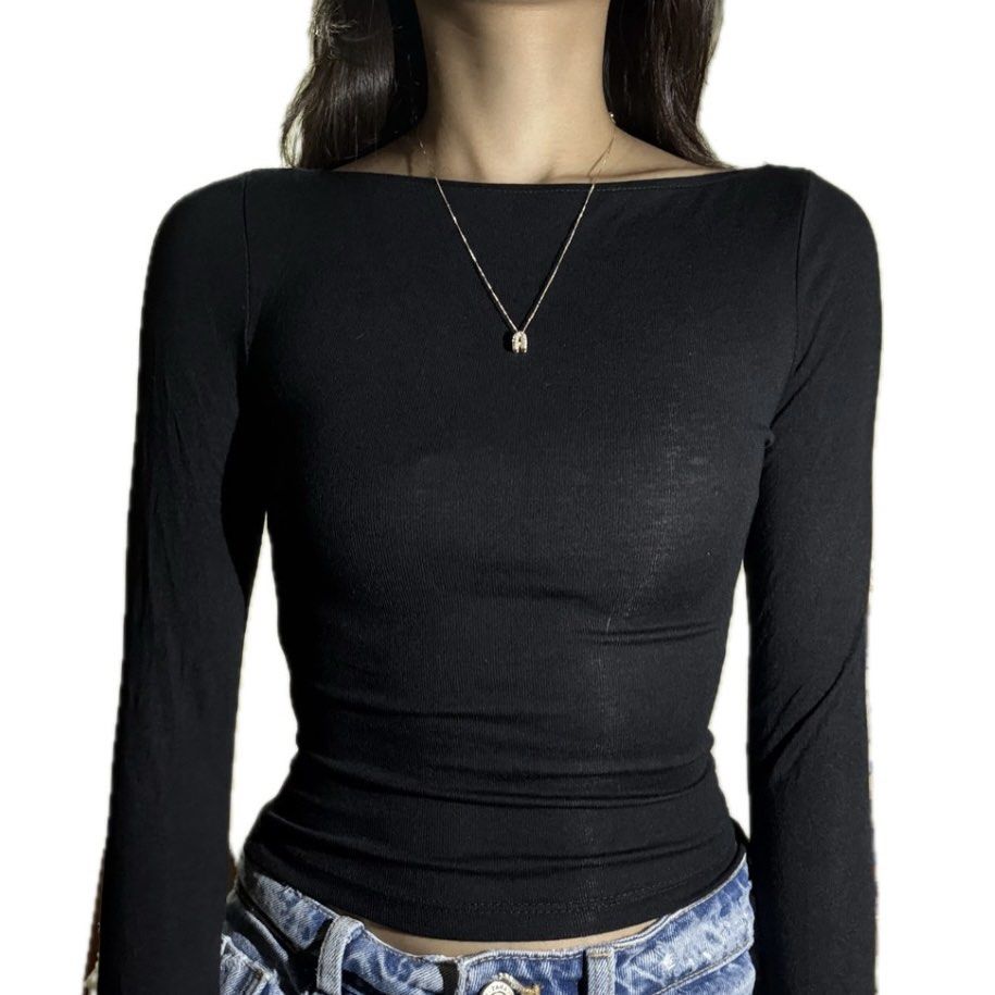 H&M Boat Neck Longsleeve Top (Category: Longsleeves) located in Cebu City. Submitted by ahbigil (Listing ID 1451989894, Image 1). Description: Note: The photos that are posted are actual photos of the product/s. Colors may vary due to lighting conditions. -H&M -rarely worn -GOOD AS BRAND NEW -fits XXS-Small frames -Great quality -a bit sheer -semi-cropped Selling this for only ₱350 Model reference: Height: 5’1 Size: XS-S Waist: 25 Bust: 32A Note: