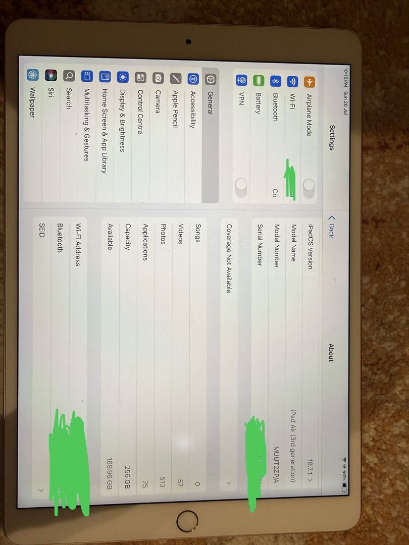 (Category: iPad) located in Singapore. Submitted by himalayasaltmint (Listing ID 1452062124, Image 2). Description: - Gold iPad Air (3rd Generation) - 256GB Storage - Excellent working condition, no known issues - Pristine screen - Selling as I've upgraded to a new device - Feel free to ask any questions!.