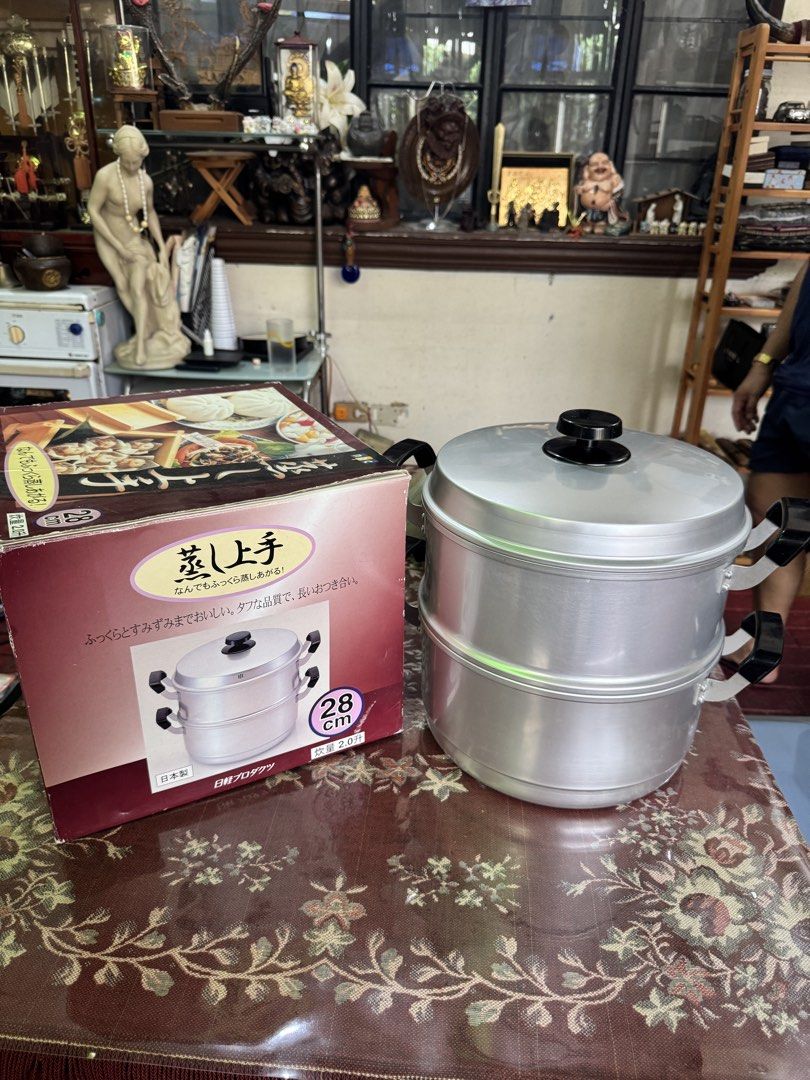 Japanese 28cm Steamer Pot - Aluminum (Category: Cookware & Accessories) located in Cainta. Submitted by danica010314 (Listing ID 1452033190, Image 1). Description: - 28cm Aluminum Steamer Pot - Made in Japan - High quality and durable - Perfect for steaming all sorts of food - Ideal for home cooking - Includes original box.