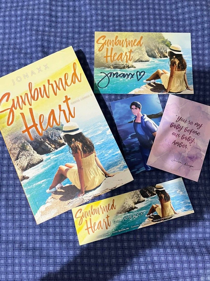 JONAXX Ruling the Wild Waves & Sunburned Heart Books (Category: Storybooks) located in Dasmarinas. Submitted by rixieeee (Listing ID 1451908826, Image 3). Description: - Bundle includes two signed books by JONAXX: Ruling the Wild Waves and Sunburned Heart. - Comes with several photocards and bookmarks. - Ideal for fans of JONXX's writing..