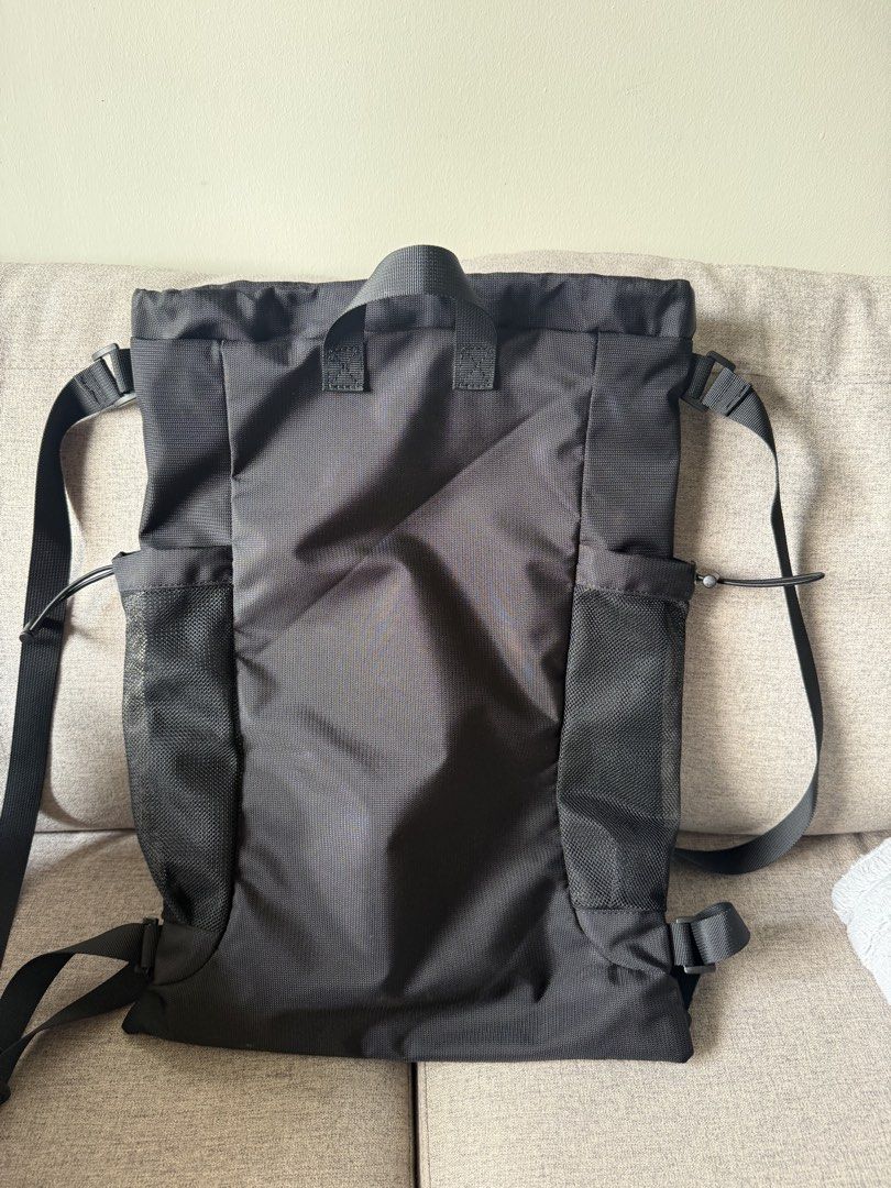 Kawasaki Badminton Backpack Drawstring Bag Black (Category: Backpacks) located in Mandaluyong City. Submitted by kcpreloved1204 (Listing ID 1451908442, Image 2). Description: - Black Kawasaki drawstring backpack - Features side mesh pockets for water bottles - Secure drawstring closure at the top - Adjustable straps for a comfortable fit - Ideal for sports activities or everyday errands - Dimensions: L360 x W130 x H490mm.