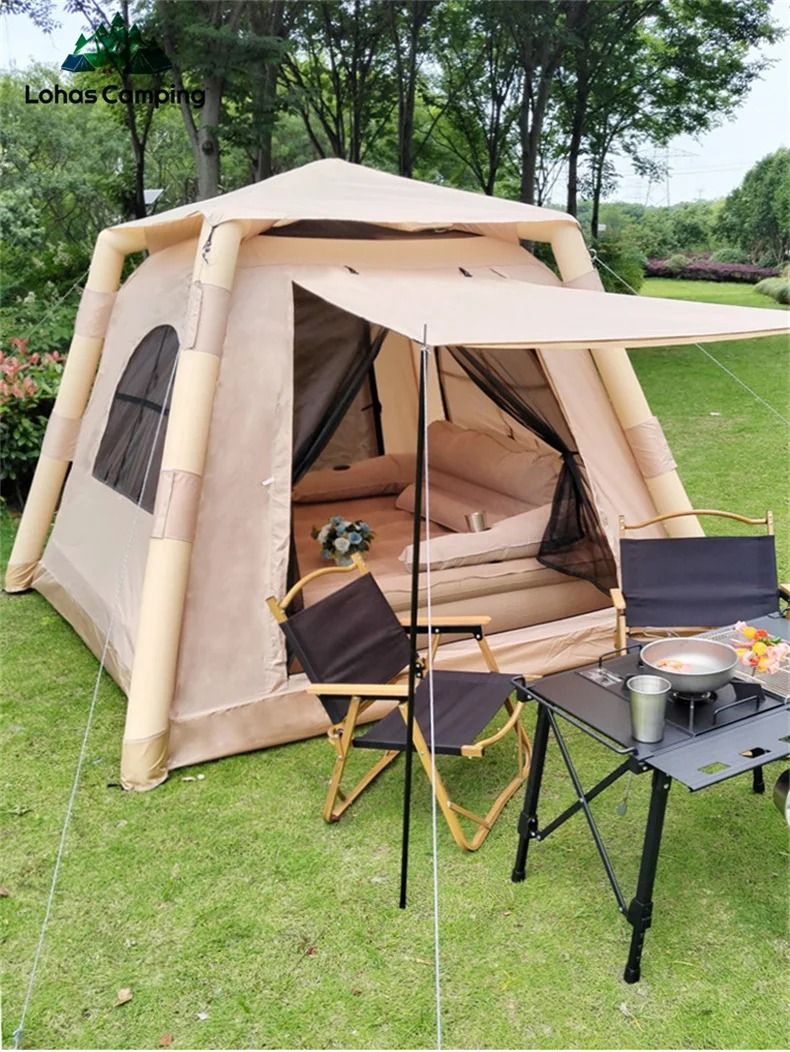 Lohascamping Large Camping Air Tent for 4-5 people Air shelter Dome tent Family Hiking inflatable One-touch tent Outdoor Tent （分類：其他運動配件）位於 Hong Kong。 由 kanjerenog74589 提交（商品編號 1451955865，圖片 1）。簡介： Material:Man-made fibres,Synthetic fibres High-concerned chemical:None is_customized:Yes Model Number:JSX018 Area:220*220*170cm Fabric:600D Oxford with reflective mylar material Structure:One Bedroom Bottom Waterproof Index:2000-3000 mm Outside Tent Wa