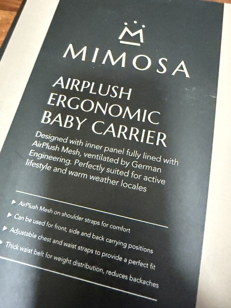 Mimosa baby carrier with infant insert (Category: Carriers & Slings) located in Manila. Submitted by tw.declutters (Listing ID 1451982224, Image 3). Description: .