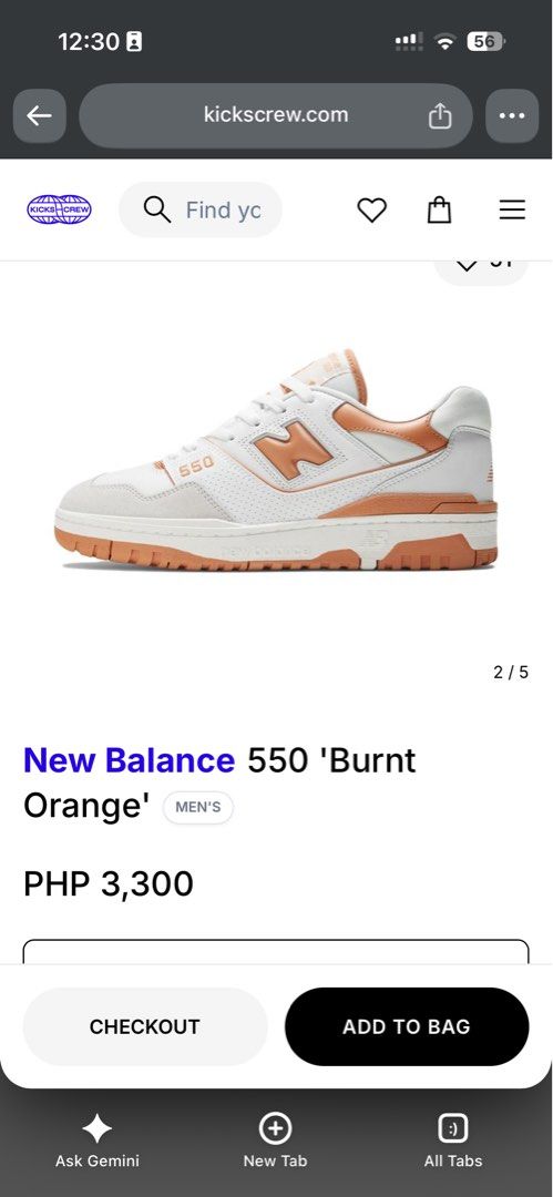 New Balance 550 (retail 3300) (Category: Casual Shoes) located in Manila. Submitted by hellothere2012 (Listing ID 1451942605, Image 2). Description: Sinukat lang Super ganda in actual 22cm Wla sa selection and size Fit us 5 .