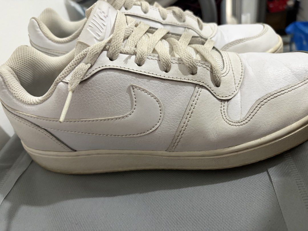 Nike Clurt Vision Low Men's Size 9.5 White (Category: Sneakers) located in Santa Rosa. Submitted by mm024 (Listing ID 1451948257, Image 2). Description: * Model: Nike Court Vision Low * Colorway: White / White - Size: Men's US 9.5 (UK 8.5 / EUR 41) - Style: Classic low-top sneakers - Condition: Pre-owned, with visible wear on soles and laces. Just need to be washed. Still good for casual wear..