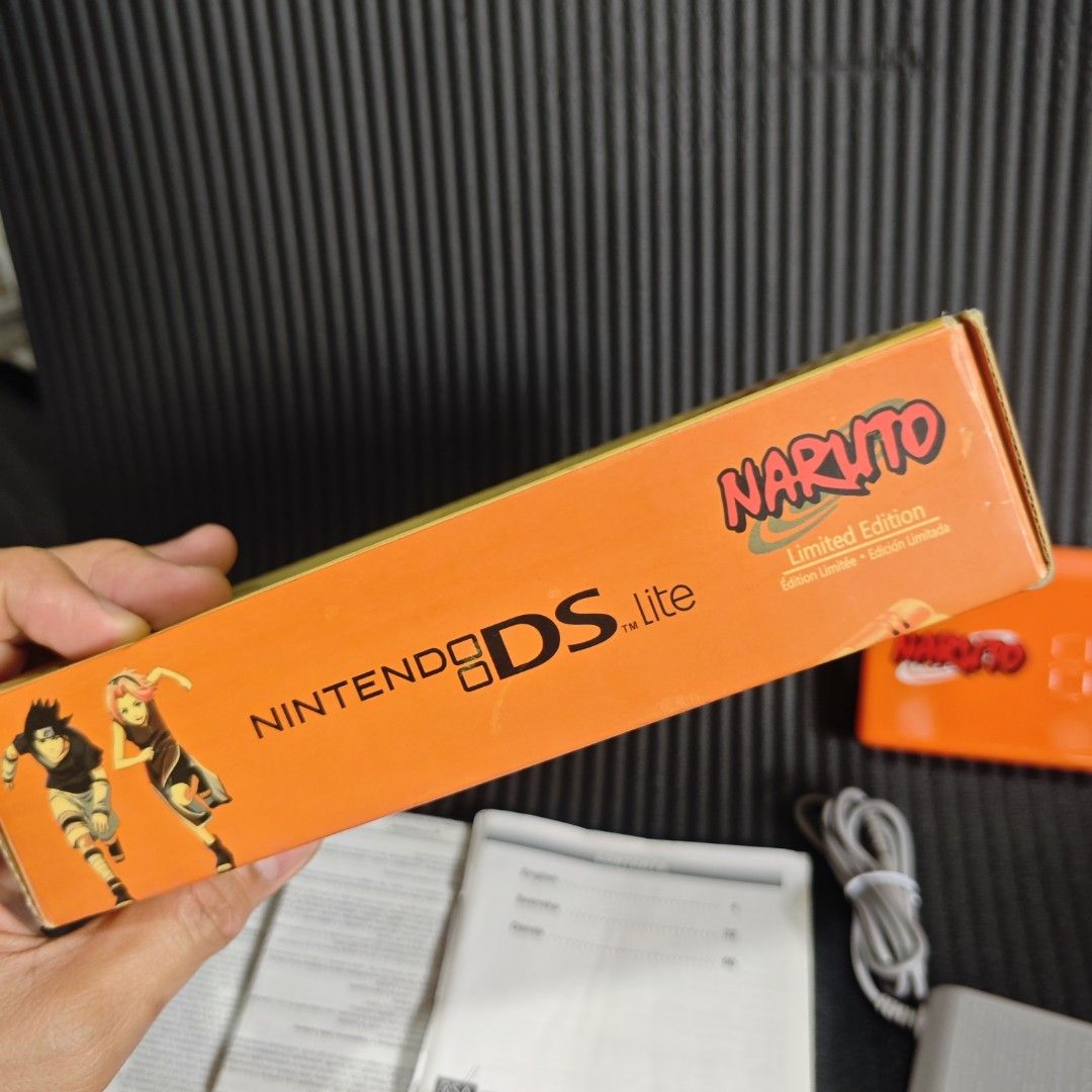 Orange Nintendo DS Lite Naruto Limited Edition with Box (Category: Nintendo) located in Quezon City. Submitted by shopme_gadget30 (Listing ID 1451963726, Image 3). Description: for sale fixed Price 9/10 Good Condition ( Appearance) No scratches sa mismong unit no dents Pricecharting shows : 449 usd (See last photo) Working buttons, touchscreen, speaker , game card slot issue: Screen nya madumi lalo sa upper lcd and noticeable slight water mark ( 