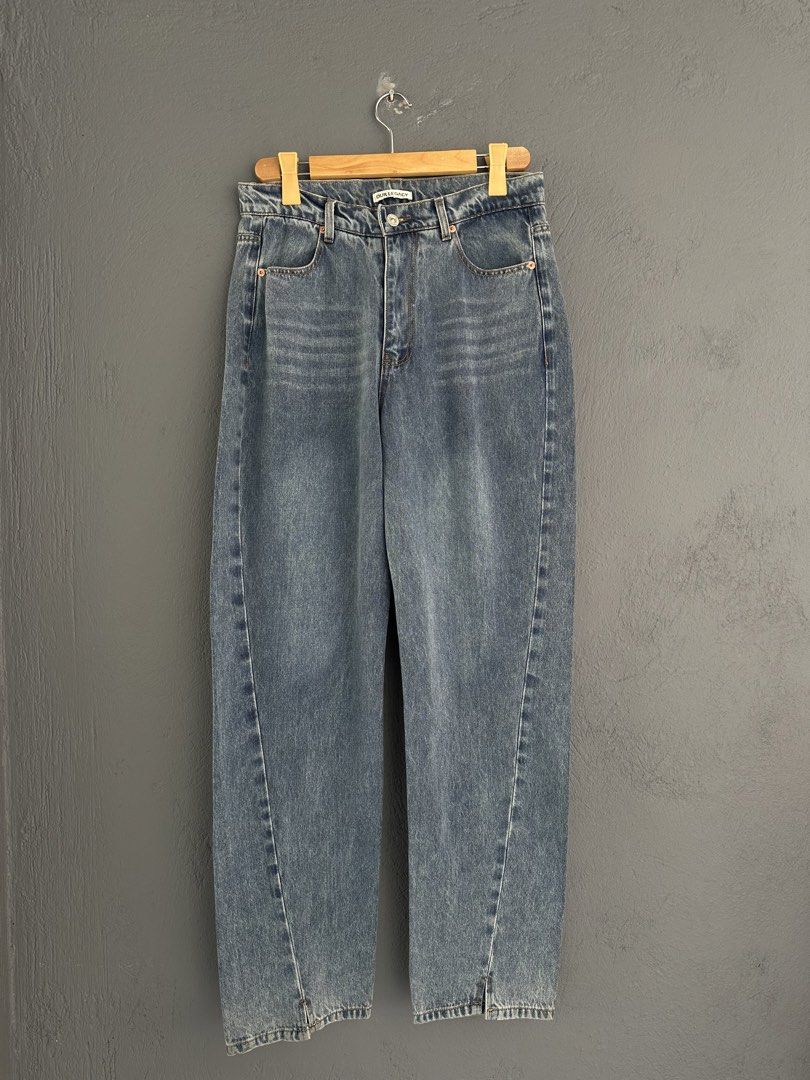 OUR LEGACY Asymmetrical Denim Jeans (Category: Jeans) located in Pasig City. Submitted by worn2wice (Listing ID 1451988293, Image 1). Description: Size 50 on tag Measurements W31 L 44.5 Excellent condition.