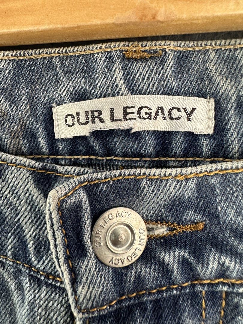 OUR LEGACY Asymmetrical Denim Jeans (Category: Jeans) located in Pasig City. Submitted by worn2wice (Listing ID 1451988293, Image 3). Description: Size 50 on tag Measurements W31 L 44.5 Excellent condition.