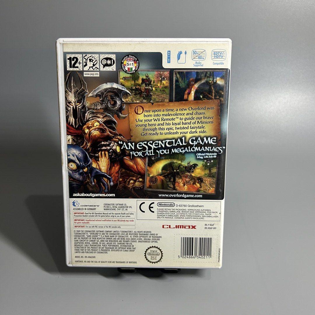Overlord Dark Legend Nintendo Wii (Category: Nintendo) located in Quezon City. Submitted by argamenest (Listing ID 1452097949, Image 2). Description: Item is Tested and Working USA Region English Language Loc: Fairview QC.