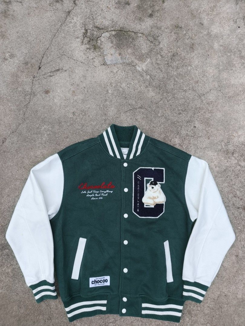 Patch varsity jacket (Category: Coats, Jackets and Outerwear) located in Santa Cruz. Submitted by lesterpogs30 (Listing ID 1451901353, Image 1). Description: chocolate patch varsity jacket excellent condition 18x27.
