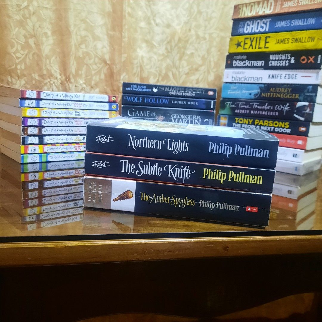 Philip Pullman Books Bundle (Category: Storybooks) located in Baguio. Submitted by el_sakands (Listing ID 1451901127, Image 1). Description: Please be informed na preloved po yung mga books, so they might have creases, tanning/spotted edges, and some have spine breaks. 📍Baguio City MOP: Gcash, Maya, GoTyme, Maribank.