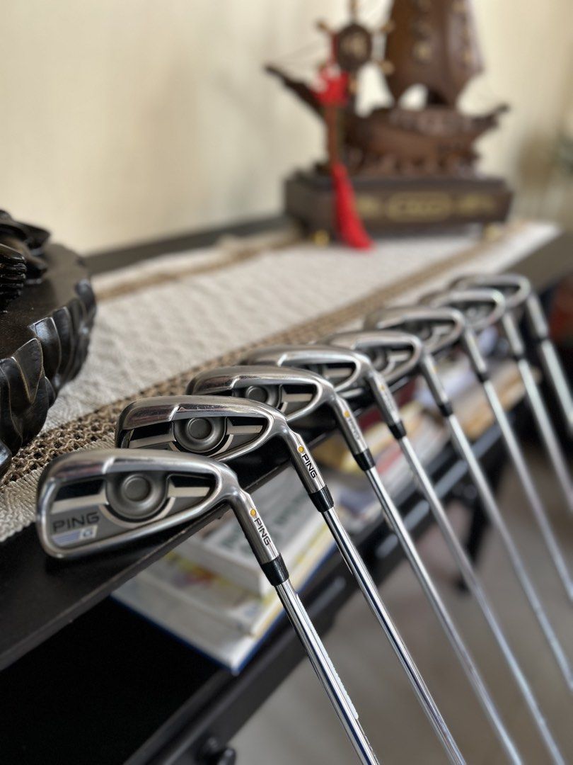 PING G golf irons 5i-Gap wedge (Category: Golf) located in Tacloban City. Submitted by kalelreyes (Listing ID 1451932137, Image 1). Description: - Set of PING G irons - Includes 4 iron through Gap/Approach Wedge (AW) - Suitable for a wide range of skill levels - stock ping Grips (9/10 condition feels brand new) - Ping Awt Lite 2.0 stiff (95g) - Few scratches on sole but doesnt affect performance - Very forgiving/ easy to hit .