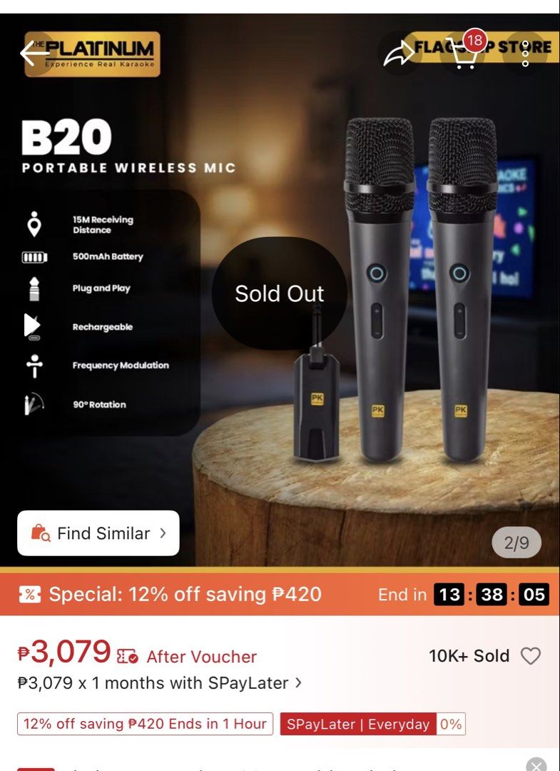 Platinum B20 Portable Wireless Mic System (Category: Microphones) located in Dupax Del Norte. Submitted by jcllynn_ (Listing ID 1451921141, Image 1). Description: Platinum B20 Portable Microphone Bought February 2026. Used one whole day for a classroom activity. I have my name stickers on it, can be removed without any residue. This still looks new, may marks lang sa body due to it being put on a mic stand. Never nalaglag or anything because naka