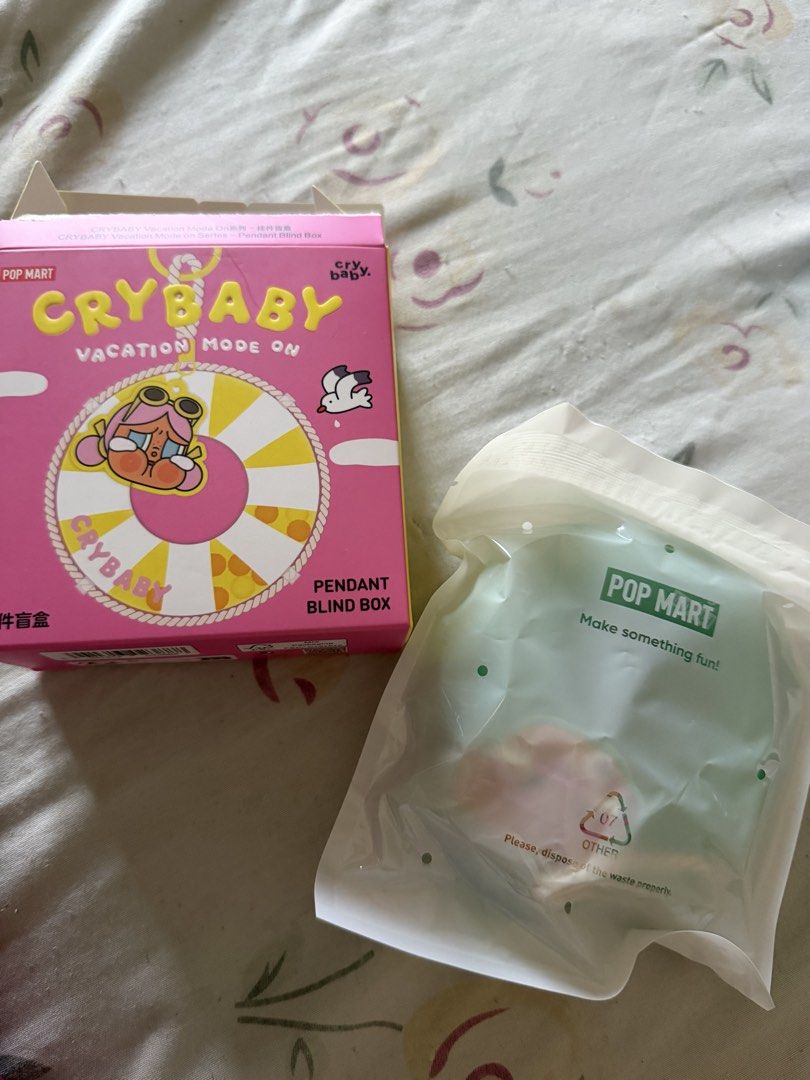 POP MART Crybaby Vacation Mode On - GLUP GLUP (Category: Toys & Games) located in Klang. Submitted by barbieadrianna (Listing ID 1451963455, Image 2). Description: BOX OPENED PLASTIC SEALED .