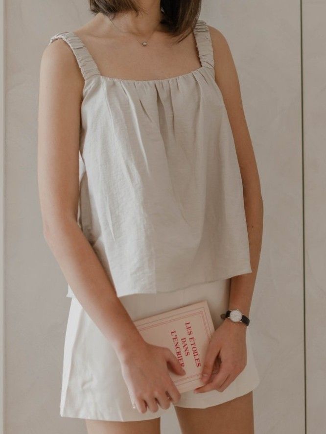 Primark Beige Linen Gathered Strap Square Neck Crop Top (Category: Sleeveless) located in Bacoor. Submitted by Miss_Chuch0521 (Listing ID 1451901420, Image 1). Description: - Cute beige crop top from Primark - Features a square neckline with gathered straps - Lightweight fabric, ideal for warm weather - Versatile: easy to pair with shorts or skirts - Made in Bangladesh - Size: 14 UK / 42 EU.